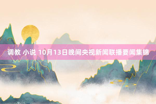 调教 小说 10月13日晚间央视新闻联播要闻集锦