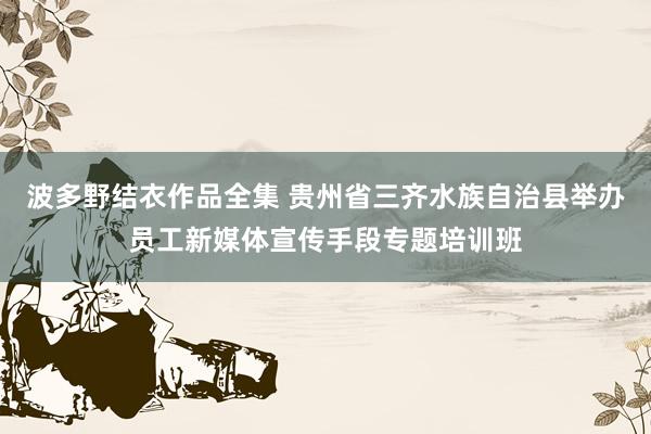 波多野结衣作品全集 贵州省三齐水族自治县举办员工新媒体宣传手段专题培训班