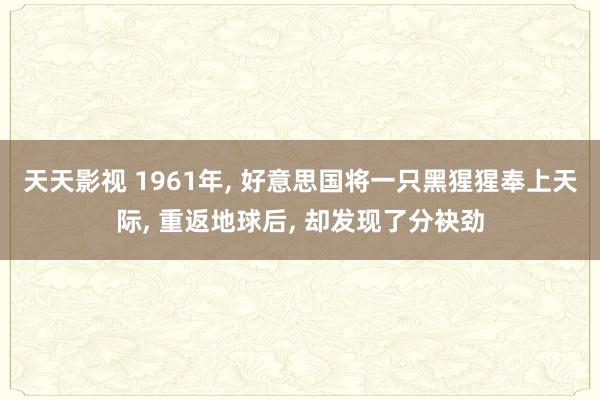 天天影视 1961年， 好意思国将一只黑猩猩奉上天际， 重返地球后， 却发现了分袂劲