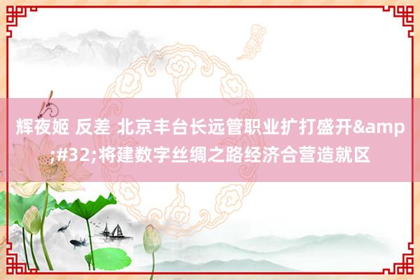 辉夜姬 反差 北京丰台长远管职业扩打盛开&#32;将建数字丝绸之路经济合营造就区