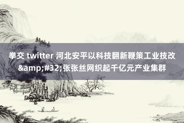 拳交 twitter 河北安平以科技翻新鞭策工业技改&#32;张张丝网织起千亿元产业集群