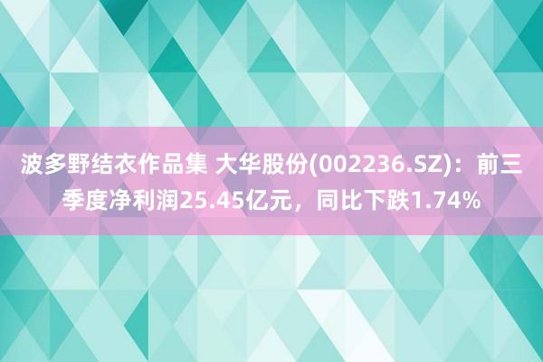 波多野结衣作品集 大华股份(002236.SZ)：前三季度净利润25.45亿元，同比下跌1.74%