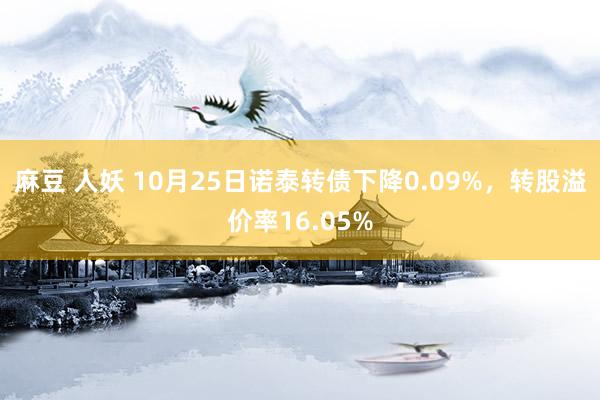 麻豆 人妖 10月25日诺泰转债下降0.09%，转股溢价率16.05%