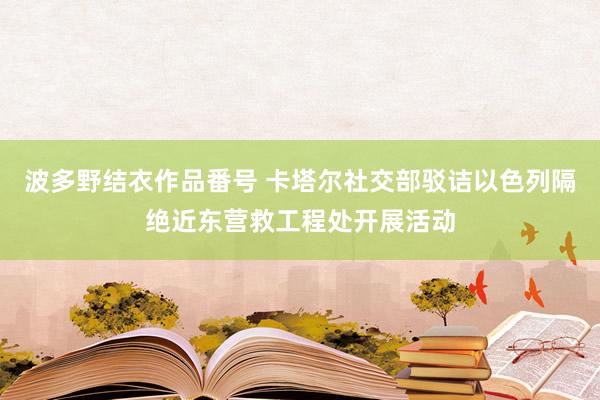 波多野结衣作品番号 卡塔尔社交部驳诘以色列隔绝近东营救工程处开展活动