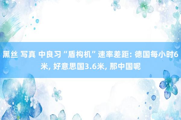 黑丝 写真 中良习“盾构机”速率差距: 德国每小时6米， 好意思国3.6米， 那中国呢