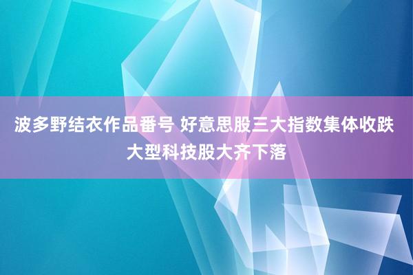 波多野结衣作品番号 好意思股三大指数集体收跌 大型科技股大齐下落