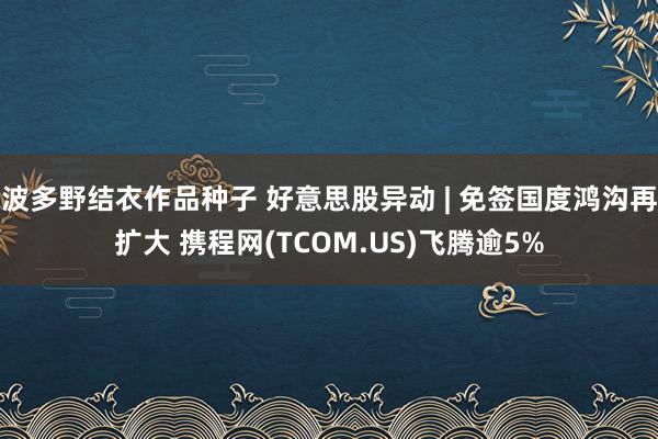 波多野结衣作品种子 好意思股异动 | 免签国度鸿沟再扩大 携程网(TCOM.US)飞腾逾5%