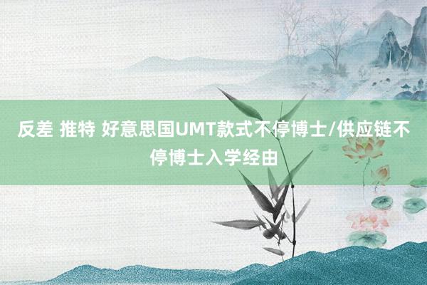 反差 推特 好意思国UMT款式不停博士/供应链不停博士入学经由