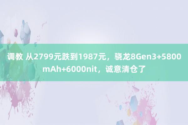 调教 从2799元跌到1987元，骁龙8Gen3+5800mAh+6000nit，诚意清仓了