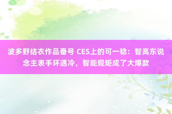 波多野结衣作品番号 CES上的可一稔：智高东说念主表手环遇冷，智能规矩成了大爆款