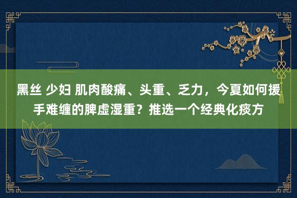 黑丝 少妇 肌肉酸痛、头重、乏力，今夏如何援手难缠的脾虚湿重？推选一个经典化痰方