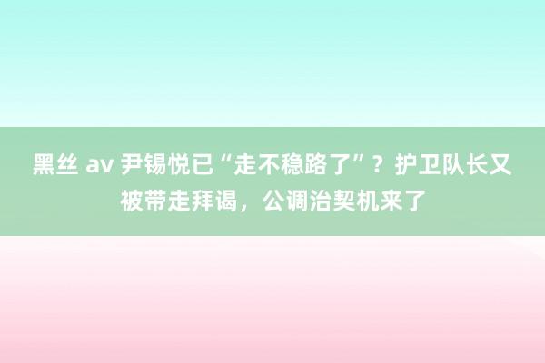 黑丝 av 尹锡悦已“走不稳路了”？护卫队长又被带走拜谒，公调治契机来了