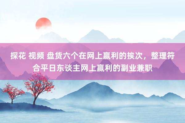 探花 视频 盘货六个在网上赢利的挨次，整理符合平日东谈主网上